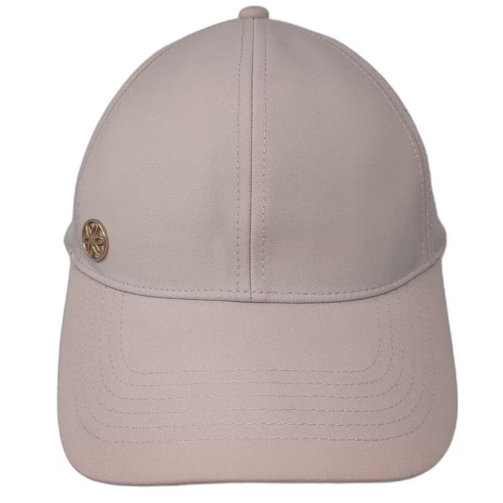 Gaiam Baseball Cap Pink Gold OS Laser Cut Metal Flower Accent Adjustable Hat